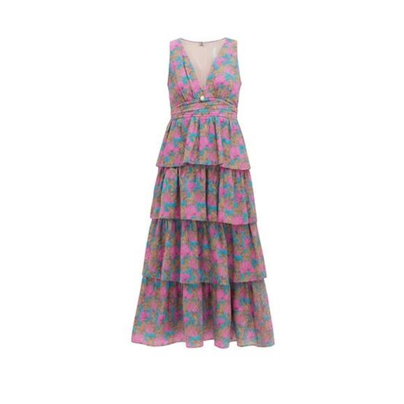 HYACINTH HOUSE Brilliant Pink Floral Bonnie Midi Dress Size XL NWT - Picture 8 of 8